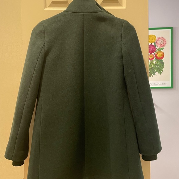 J. Crew Lodge Coat Italian Stadium Cloth Wool Nello Gori Forest Green 00 - Picture 7 of 9